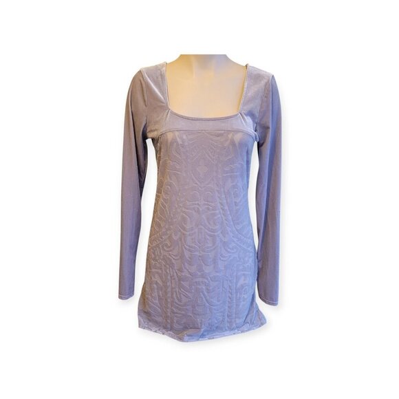 Free People silver velvet open back Boogie Nights cutouts mini party dress M - Picture 4 of 11